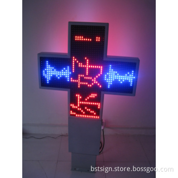 P14 Two Face Rb Outdoor Programmable LED Pharmacy Cross